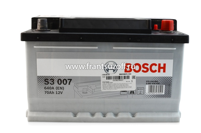 Аккумулятор Bosch  640A 70Ah  ( Полюса - 0,  Длина - 278, Ширина - 175, Высота - 175 )0092s30070